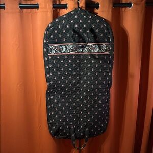 Vera Bradley Brown Black Quilted Garment Bag with Pink and White Pattern